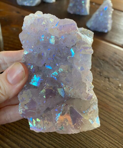 Alternative view of Premium High Grade Amethyst Angel Aura Druzy 164 Mini Geode Cluster Piece Cut Base 368g H10xW7.5xD4cm