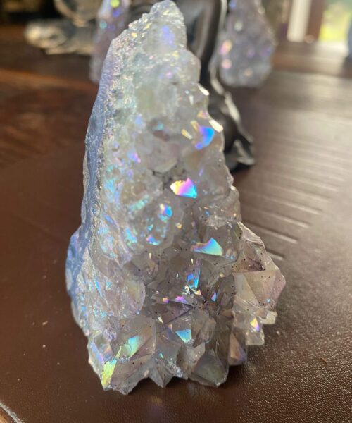 Premium High Grade Amethyst Angel Aura Druzy 170 Mini Geode Cluster Piece Cut Base 212g H9xW5.5xD4.5cm - Image 6