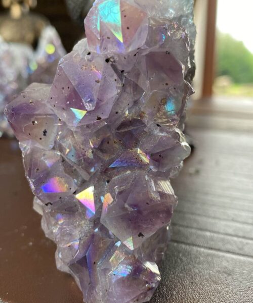 Premium High Grade Amethyst Angel Aura Druzy 176 Mini Geode Cluster Piece Cut Base 327g H8xW5xD6.5cm