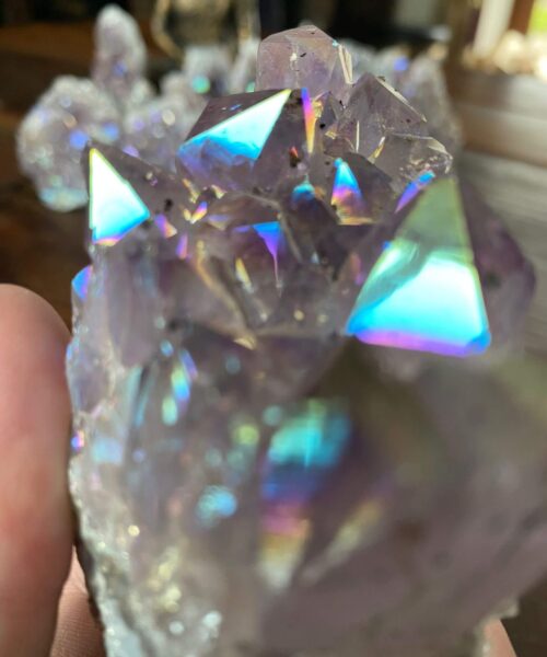 Premium High Grade Amethyst Angel Aura Druzy 176 Mini Geode Cluster Piece Cut Base 327g H8xW5xD6.5cm - Image 3