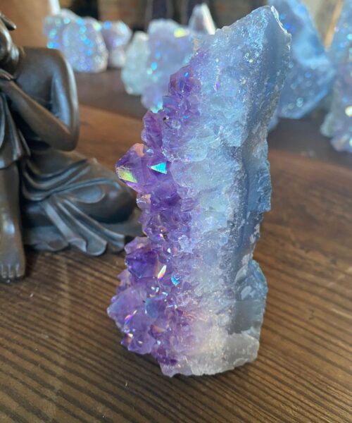 Premium High Grade Amethyst Angel Aura Druzy 177 Mini Geode Cluster Piece Cut Base 340g H11.5xW6xD5cm - Image 7
