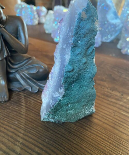 Premium High Grade Amethyst Angel Aura Druzy 177 Mini Geode Cluster Piece Cut Base 340g H11.5xW6xD5cm - Image 6