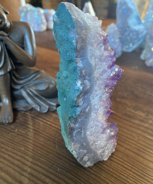 Premium High Grade Amethyst Angel Aura Druzy 177 Mini Geode Cluster Piece Cut Base 340g H11.5xW6xD5cm - Image 5