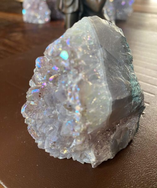 Premium High Grade Amethyst Angel Aura Druzy 178 Mini Geode Cluster Piece Cut Base 218g H7xW5xD5cm - Image 9
