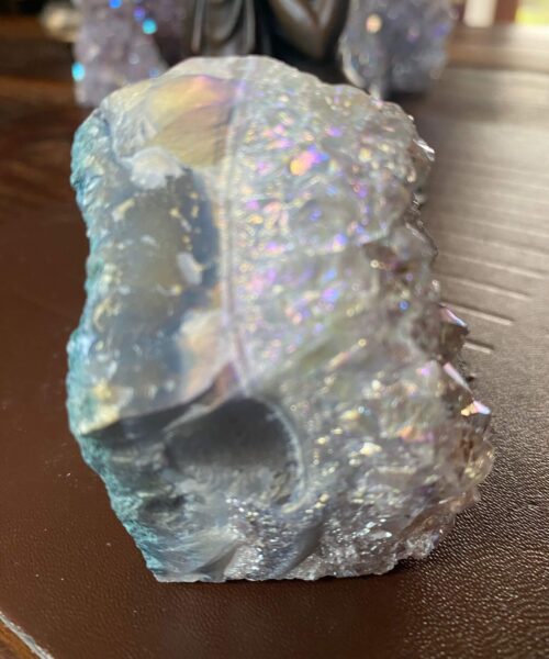 Premium High Grade Amethyst Angel Aura Druzy 178 Mini Geode Cluster Piece Cut Base 218g H7xW5xD5cm - Image 6