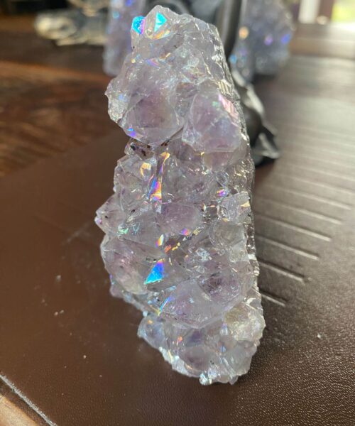 Premium High Grade Amethyst Angel Aura Druzy 179 Mini Geode Cluster Piece Cut Base 246g H9xW6xD4cm - Image 9