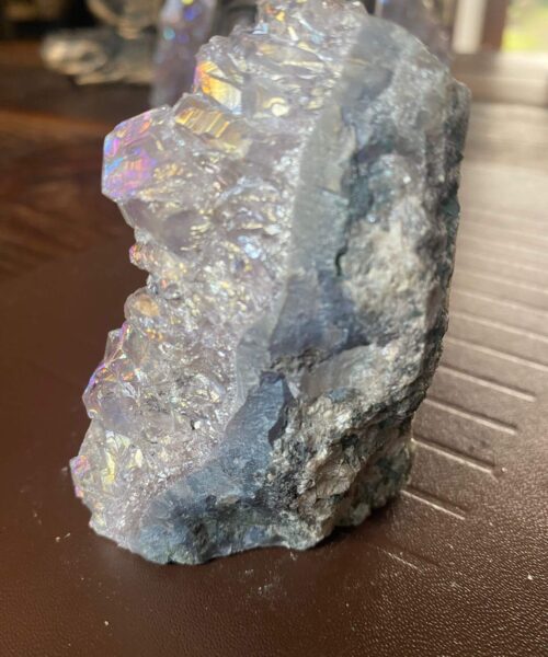 Premium High Grade Amethyst Angel Aura Druzy 179 Mini Geode Cluster Piece Cut Base 246g H9xW6xD4cm - Image 8