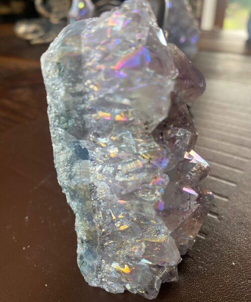 Premium High Grade Amethyst Angel Aura Druzy 179 Mini Geode Cluster Piece Cut Base 246g H9xW6xD4cm - Image 6