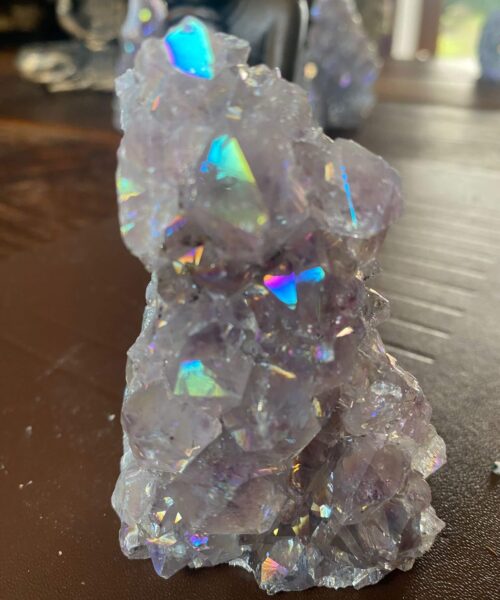 Premium High Grade Amethyst Angel Aura Druzy 179 Mini Geode Cluster Piece Cut Base 246g H9xW6xD4cm - Image 5