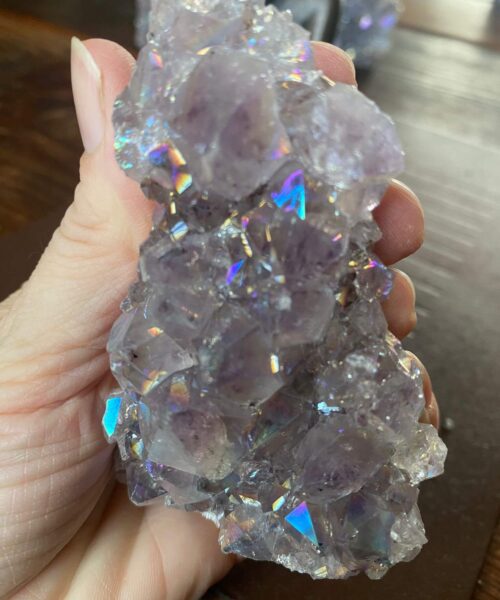Premium High Grade Amethyst Angel Aura Druzy 179 Mini Geode Cluster Piece Cut Base 246g H9xW6xD4cm - Image 3