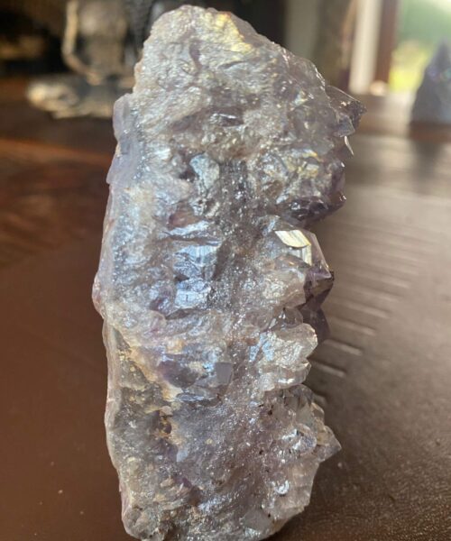 Premium High Grade Amethyst Angel Aura Druzy 180 Mini Geode Cluster Piece Cut Base 329g H10xW6xD4.5cm - Image 6
