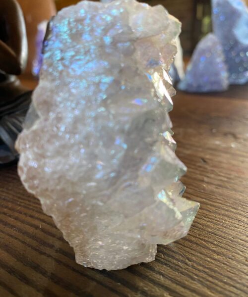 Premium High Grade Amethyst Angel Aura Druzy 183 Mini Geode Cluster Piece Cut Base 191g H7xW6xD4cm - Image 5