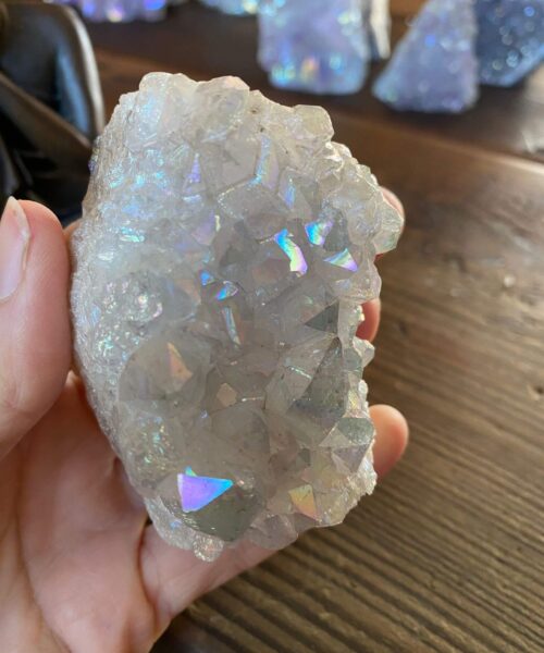Premium High Grade Amethyst Angel Aura Druzy 183 Mini Geode Cluster Piece Cut Base 191g H7xW6xD4cm - Image 4