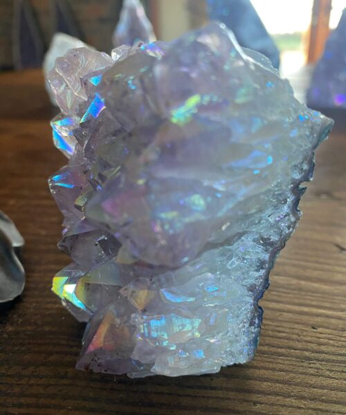 Premium High Grade Amethyst Angel Aura Druzy 184 Mini Geode Cluster Piece Cut Base 336g H7xW7xD4.5cm - Image 7