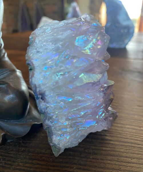 Premium High Grade Amethyst Angel Aura Druzy 184 Mini Geode Cluster Piece Cut Base 336g H7xW7xD4.5cm - Image 5
