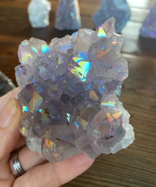 Alternative view of Premium High Grade Amethyst Angel Aura Druzy 184 Mini Geode Cluster Piece Cut Base 336g H7xW7xD4.5cm