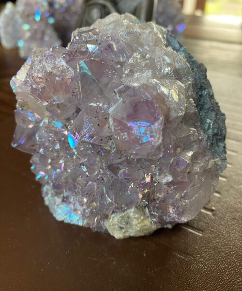 Premium High Grade Amethyst Angel Aura Druzy 187 Mini Geode Cluster Piece Cut Base 687g H8xW9xD6.5cm - Image 11