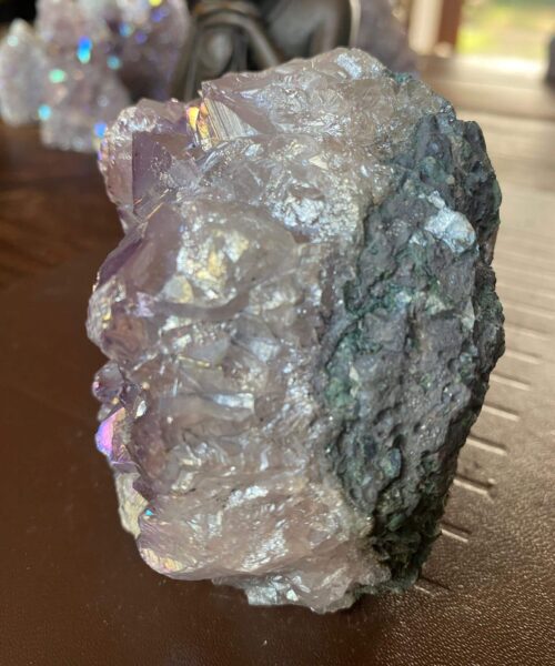 Premium High Grade Amethyst Angel Aura Druzy 187 Mini Geode Cluster Piece Cut Base 687g H8xW9xD6.5cm - Image 10