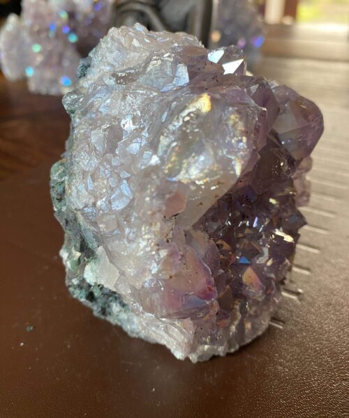 Premium High Grade Amethyst Angel Aura Druzy 187 Mini Geode Cluster Piece Cut Base 687g H8xW9xD6.5cm - Image 7