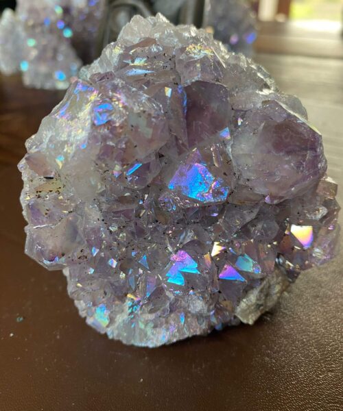 Premium High Grade Amethyst Angel Aura Druzy 187 Mini Geode Cluster Piece Cut Base 687g H8xW9xD6.5cm - Image 6