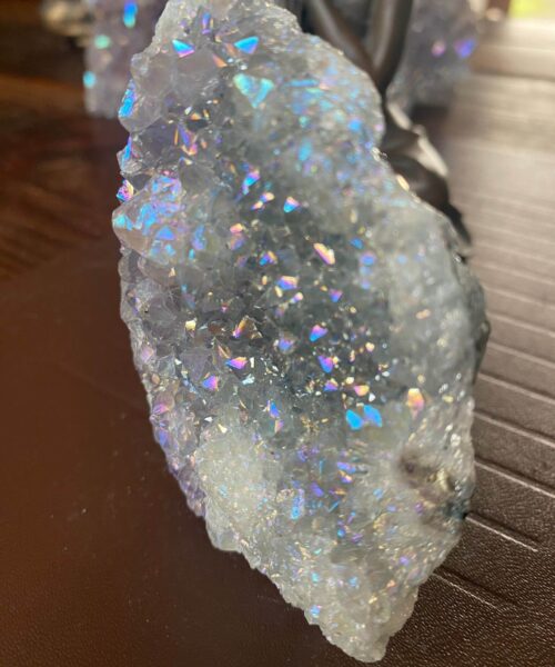 Premium High Grade Amethyst Angel Aura Druzy 188 Mini Geode Cluster Piece Cut Base 296g H9xW6.5xD4cm - Image 10