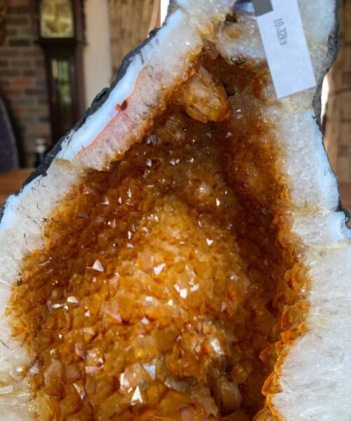Citrine Geode PAIR 400 & 401 Crystal Cluster Druzy Premium Grade 12kg each H32xW24xD16cm - Image 8