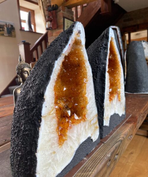 Citrine Geode PAIR 400 & 401 Crystal Cluster Druzy Premium Grade 12kg each H32xW24xD16cm - Image 18