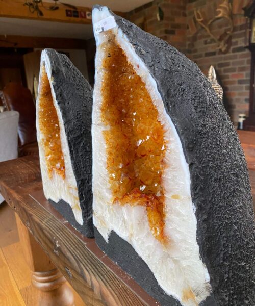 Citrine Geode PAIR 400 & 401 Crystal Cluster Druzy Premium Grade 12kg each H32xW24xD16cm - Image 17