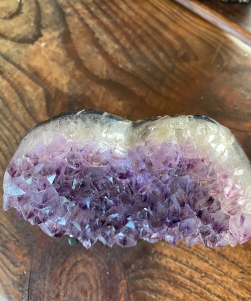 Amethyst Heart on Stand 13 Purple Quartz Geode Crystal Gift 493g - H9xW10xD4.5cm - Image 4