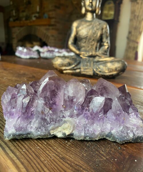 Large Premium High Grade Amethyst Raw Druzy Cluster Piece 17 - 671g L14.5xW6xH5cm - Image 4