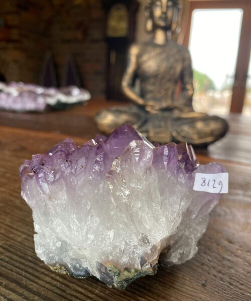 Large Premium High Grade Amethyst Raw Druzy Cluster Piece 11 - 812g L12xW9.5xD6cm - Image 8