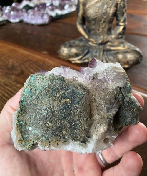 Large Premium High Grade Amethyst Raw Druzy Cluster Piece 11 - 812g L12xW9.5xD6cm - Image 5