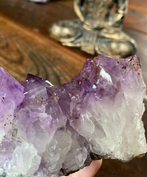 Large Premium High Grade Amethyst Raw Druzy Cluster Piece 11 - 812g L12xW9.5xD6cm - Image 4