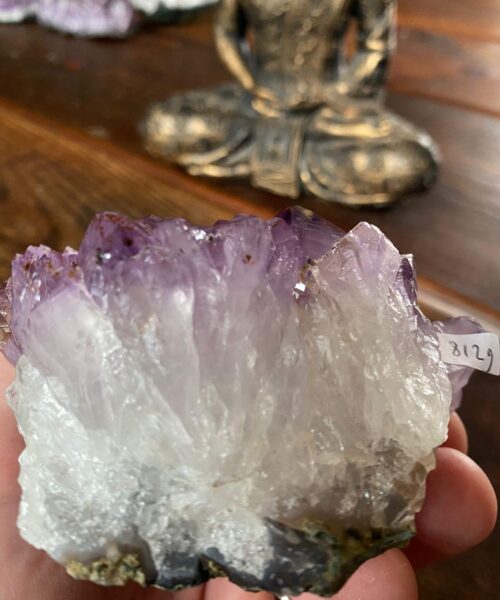 Large Premium High Grade Amethyst Raw Druzy Cluster Piece 11 - 812g L12xW9.5xD6cm - Image 3
