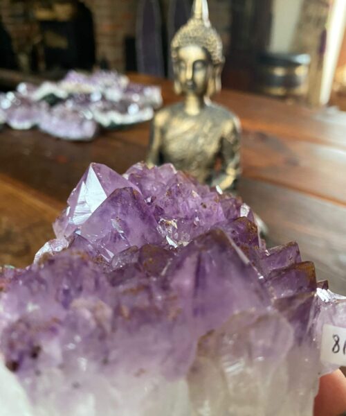 Alternative view of Large Premium High Grade Amethyst Raw Druzy Cluster Piece 11 - 812g L12xW9.5xD6cm