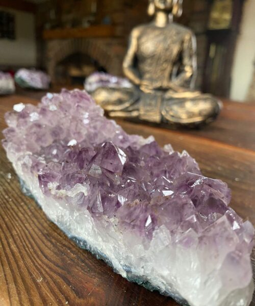 Large Premium High Grade Amethyst Raw Druzy Cluster Piece 29 - 840g L18xW9.5xD7cm