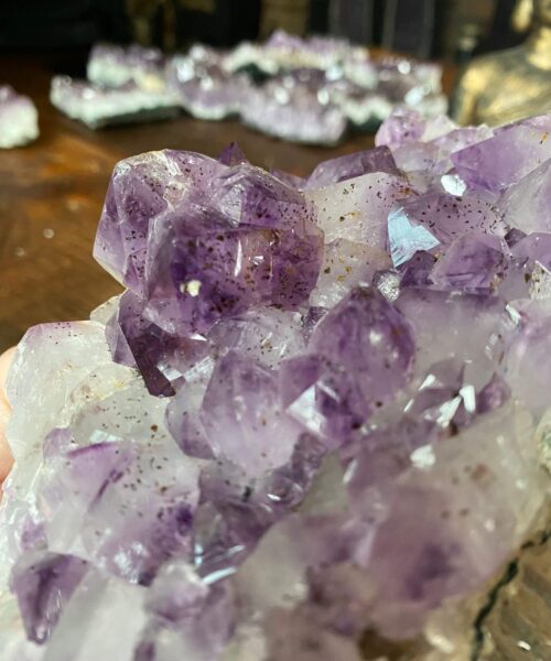 Alternative view of Large Premium High Grade Amethyst Raw Druzy Cluster Piece 28 - 902g L16xW10xD6cm