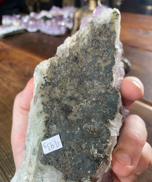 Alternative view of Large Premium High Grade Amethyst Raw Druzy Cluster Piece 16 - 993g L19.5xW8xD7cm