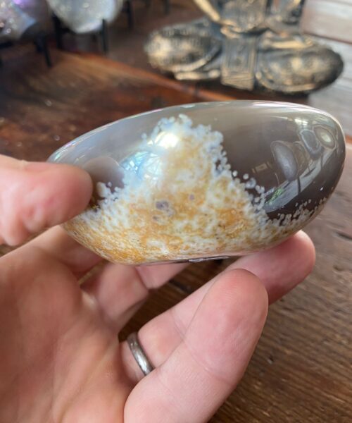 Agate Angel Aura Heart on Stand 19, Aura, Titanium, Cluster, Crystal, Gemstone 503g – H10xW10xD4cm - Image 4