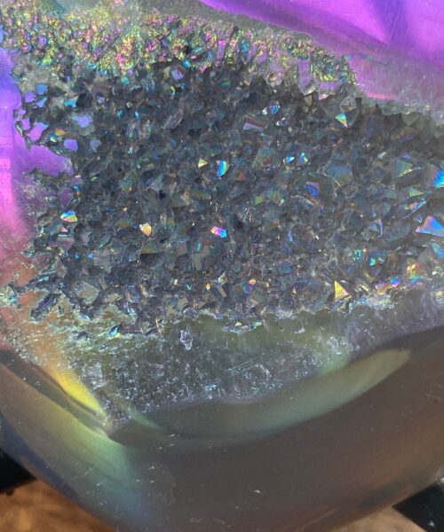Agate Angel Aura Heart on Stand 4, Aura, Titanium, Cluster, Crystal, Gemstone 282g – H8xW9xD3cm - Image 8