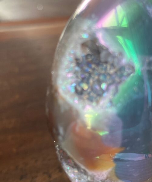 Agate Angel Aura Heart on Stand 4, Aura, Titanium, Cluster, Crystal, Gemstone 282g – H8xW9xD3cm - Image 6