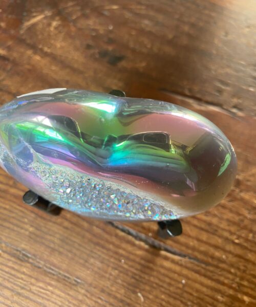 Agate Angel Aura Heart on Stand 4, Aura, Titanium, Cluster, Crystal, Gemstone 282g – H8xW9xD3cm - Image 4