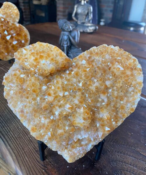 Citrine Heart 23, Crystal, Quartz, Geode, Cluster, Gemstone 1194g - H14xW17xD4cm