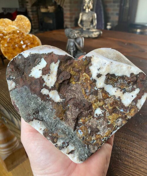 Citrine Heart 23, Crystal, Quartz, Geode, Cluster, Gemstone 1194g - H14xW17xD4cm - Image 5