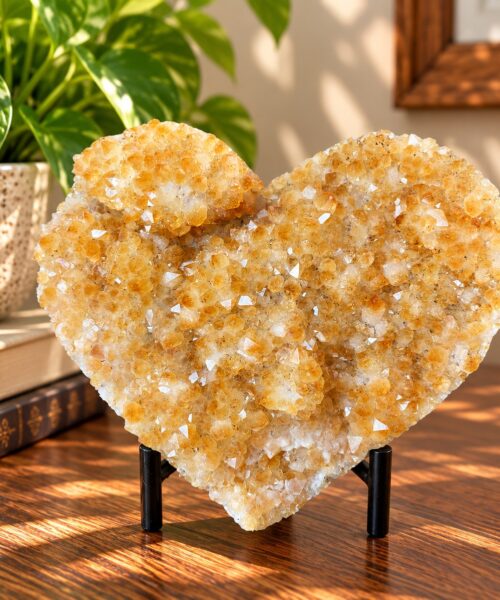 Citrine Heart 23, Crystal, Quartz, Geode, Cluster, Gemstone 1194g - H14xW17xD4cm