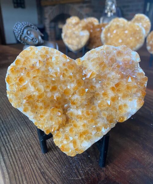 Citrine Heart 21, Crystal, Quartz, Geode, Cluster, Gemstone 702g - H9xW11xD5cm