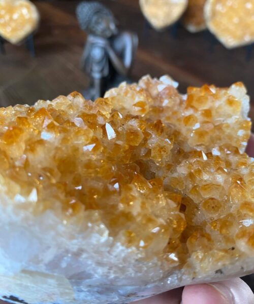 Citrine Heart 21, Crystal, Quartz, Geode, Cluster, Gemstone 702g - H9xW11xD5cm - Image 4