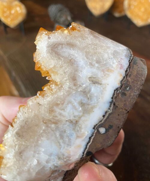 Citrine Heart 21, Crystal, Quartz, Geode, Cluster, Gemstone 702g - H9xW11xD5cm - Image 3