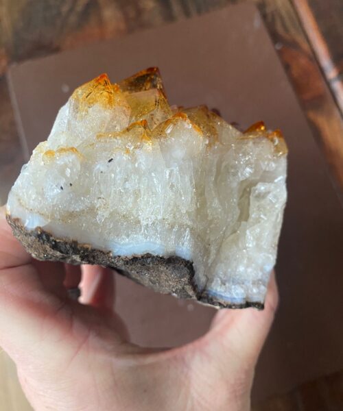 Alternative view of Large Premium High Grade Citrine Raw Druzy Cluster Piece 15 - 720g L14xW6.5xD6cm