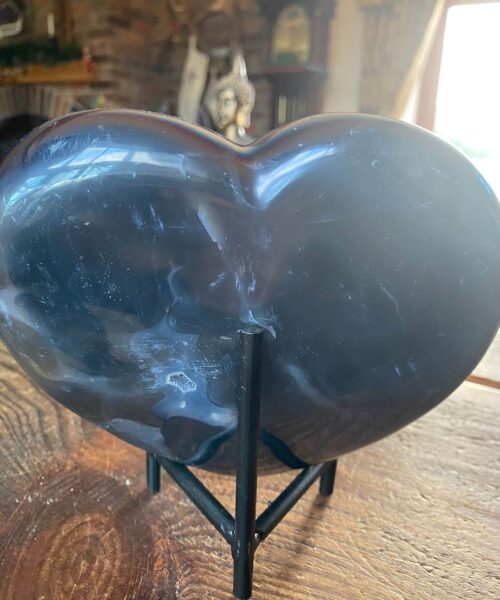 Huge Rainbow Quartz Heart with Stand 15, Aura, Titanium, Cluster, Crystal, Gemstone 1768g – H16xW17xD5cm - Image 10